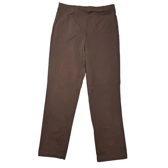 L.L. Bean Women's Perfect Fit Slim Straight Pull-On Jersey Pants Brown - Medium - Picture 2 of 9